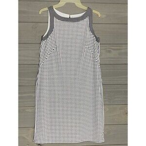Ann Taylor Shift Dress Womens Petite XS Black White Professional Office